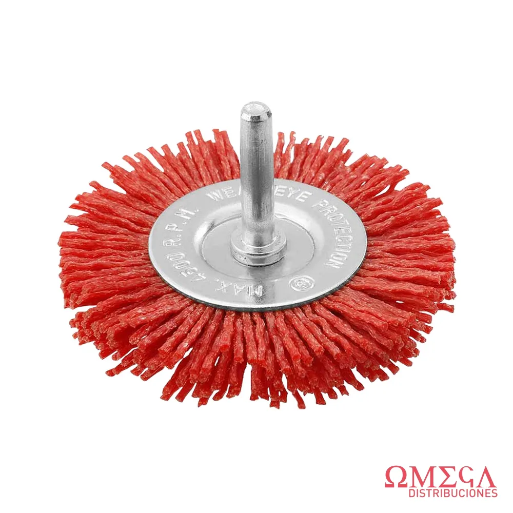 Cepillo circular rizado de nylon para taladro 100mm Ingco 70741