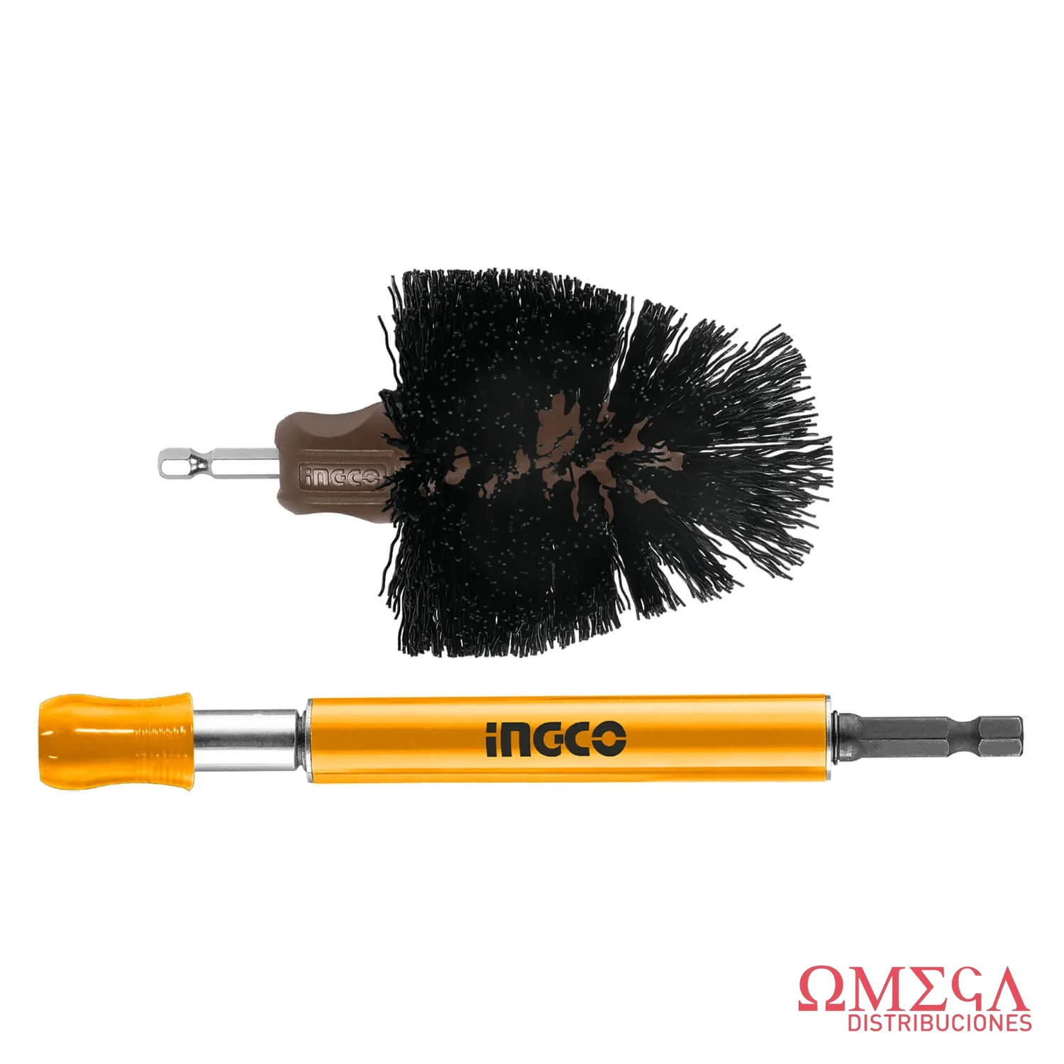 Cepillo de cerdas abrasivas 3.5PLG con extensor 150mm Ingco 701175